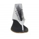 Scarpa aperta infradito da donna con cerniera e lacci in pelle bianca tacco 1 - Misure disponibili: 33, 42, 43, 44