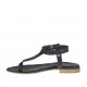 Sandale entredoigt pour femmes avec courroie en cuir noir talon 1 - Pointures disponibles:  42