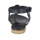 Sandalo infradito da donna con cinturino in pelle nera tacco 1 - Misure disponibili: 42