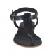 Sandalo infradito da donna con cinturino in pelle nera tacco 1 - Misure disponibili: 42