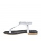 Sandalo infradito da donna con cinturino in pelle bianca tacco 1 - Misure disponibili: 34, 43, 44