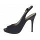 Woman's sandal with platform in black fabric heel 10 - Available sizes:  31