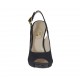 Sandale pour femmes avec plateforme en tissu noir talon 10 - Pointures disponibles:  31