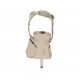 Sandalo da donna con cinturino in pelle rosa cipria e pelle stampata beige con plateau e tacco 10 - Misure disponibili: 32, 42, 45