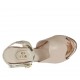 Woman's strap sandal in powder rose leather and beige printed leather with platform and heel 10 - Available sizes:  32, 42, 45