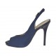 Woman's sandal with platform in blue fabric heel 10 - Available sizes:  31, 32