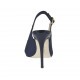 Woman's sandal with platform in blue fabric heel 10 - Available sizes:  31, 32