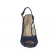 Woman's sandal with platform in blue fabric heel 10 - Available sizes:  31, 32