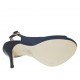 Woman's sandal with platform in blue fabric heel 10 - Available sizes:  31, 32