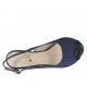 Woman's sandal with platform in blue fabric heel 10 - Available sizes:  31, 32