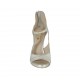 Scarpa aperta da donna con cerniera e elastico in pelle laminata platino tacco 10 - Misure disponibili: 31, 32, 34, 42, 44, 45