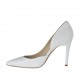 Zapato de salon para mujer con corte lateral en piel blanca tacon 9 - Tallas disponibles:  34