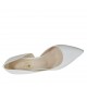 Zapato de salon para mujer con corte lateral en piel blanca tacon 9 - Tallas disponibles:  34