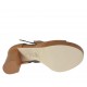 Escarpin ouvert avec boucle pour femmes en cuir brun clair avec plateforme et talon 9 - Pointures disponibles:  42