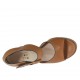Scarpa aperta da donna con fibbia in pelle color cuoio con plateau e tacco 9 - Misure disponibili: 42