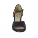 Scarpa aperta da donna in pelle nera con cinturino tacco 5 - Misure disponibili: 33, 43, 45