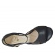 Scarpa aperta da donna in pelle nera con cinturino tacco 5 - Misure disponibili: 33, 43, 45