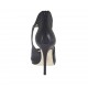Scarpa aperta da donna con cerniera e elastico in pelle nera tacco 10 - Misure disponibili: 31, 32