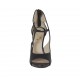 Scarpa aperta da donna con cerniera e elastico in pelle nera tacco 10 - Misure disponibili: 31, 32
