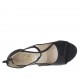 Scarpa aperta da donna con cerniera e elastico in pelle nera tacco 10 - Misure disponibili: 31, 32