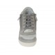 Scarpa stringata con cerniere in nabuk grigio, tessuto forato bianco e argento e pelle laminata stampata argento zeppa 7 - Misure disponibili: 42