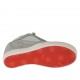 Scarpa stringata con cerniere in nabuk grigio, tessuto forato bianco e argento e pelle laminata stampata argento zeppa 7 - Misure disponibili: 42