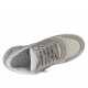 Scarpa stringata con cerniere in nabuk grigio, tessuto forato bianco e argento e pelle laminata stampata argento zeppa 7 - Misure disponibili: 42
