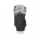 Scarpa stringata in pelle e camoscio nero, tessuto forato nero e argento e pelle laminata stampata argento zeppa 7 - Misure disponibili: 42