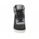 Scarpa stringata in pelle e camoscio nero, tessuto forato nero e argento e pelle laminata stampata argento zeppa 7 - Misure disponibili: 42