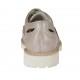Woman's laced shoe with sidecuts in rose and copper laminated leather with braided print heel 3 - Available sizes:  44