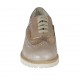 Zapato para mujer abierto al lado con cordones en piel rose y laminada imprimida trensada cobre tacon 3 - Tallas disponibles:  44