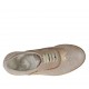 Scarpa stringata da donna aperta ai lati in pelle rosa e laminata stampata a intreccio rame tacco 3 - Misure disponibili: 44