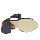 Zapato abierto cerrado hasta el cuello para mujer con cinturon y cremallera en piel negra tacon 8 - Tallas disponibles:  42