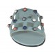 Sabot aperto da donna con perle colorate in camoscio turchese tacco 1 - Misure disponibili: 32, 33, 34, 43