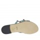 Mule ouvert pour femmes avec perles multicouleurs en daim turquoise talon 1 - Pointures disponibles:  33