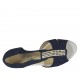 Scarpa aperta da donna in camoscio blu con elastici e borchie zeppa 4 - Misure disponibili: 43, 45