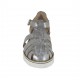 Scarpa aperta da donna con cinturino in pelle laminata argento zeppa 3 - Misure disponibili: 32, 44
