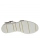 Scarpa aperta da donna con cinturino in pelle laminata argento zeppa 3 - Misure disponibili: 32, 44