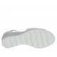 Scarpa aperta da donna in pelle stampata laminata bianca con elastico e anello metallico zeppa 4 - Misure disponibili: 42