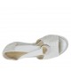 Scarpa aperta da donna in pelle stampata laminata bianca con elastico e anello metallico zeppa 4 - Misure disponibili: 42