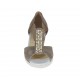 Scarpa aperta da donna con elastici e borchie in camoscio grigio tortora zeppa 4 - Misure disponibili: 43, 44, 45