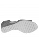 Chaussure ouverte pour femmes avec elastiques et goujons en daim gris tourterelle talon compensé 4 - Pointures disponibles:  43, 45