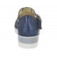 Scarpa aperta da donna con cinturino in pelle laminata blu zeppa 3 - Misure disponibili: 42, 44