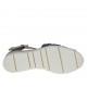 Scarpa aperta da donna con cinturino in pelle laminata blu zeppa 3 - Misure disponibili: 42, 44