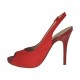 Woman's sandal with platform in red fabric heel 10 - Available sizes:  31, 32, 42