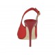 Woman's sandal with platform in red fabric heel 10 - Available sizes:  31, 32, 42