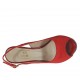 Woman's sandal with platform in red fabric heel 10 - Available sizes:  31, 32, 42