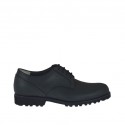 Men's shoe with laces in black leather