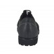 Men's casual laced shoe in black leather and fabric - Available sizes:  38