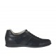 Scarpa casual da uomo stringata in tessuto e pelle nera - Misure disponibili: 47